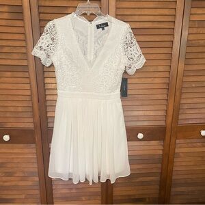 Lulu’s Angel in Disguise White Lace Mini Cocktail Bridal Reception Dress Size S